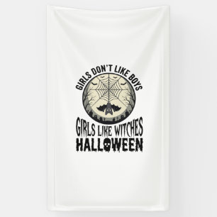 Mädchen mögen Hexen Halloween Vintage Vektor Desig Banner