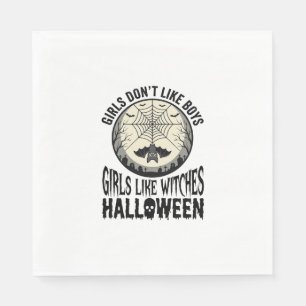 Mädchen mögen Hexen Halloween Vintage Vektor Desig Serviette
