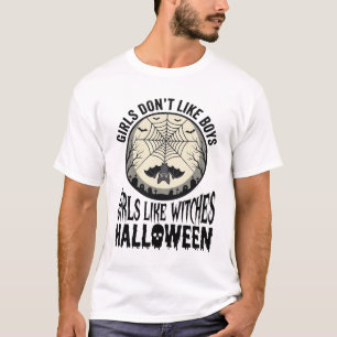 Mädchen mögen Hexen Halloween Vintage Vektor Desig T-Shirt