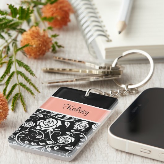 Mädchen-Monogramm-Schlüsselanhänger Schlüsselanhänger (Vorderseite rechts)