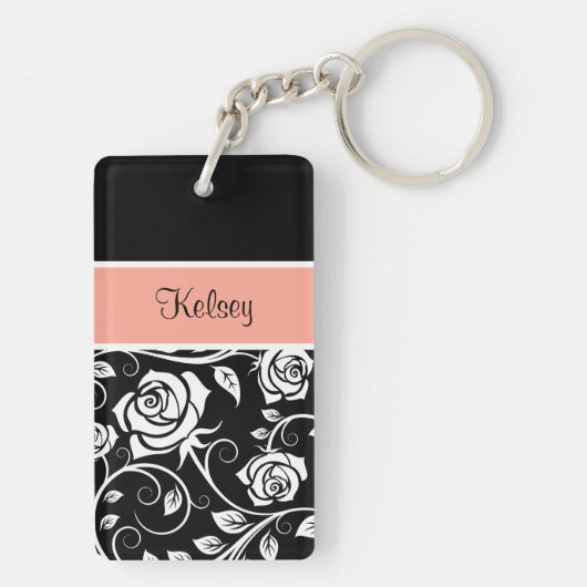 Mädchen-Monogramm-Schlüsselanhänger Schlüsselanhänger (Rückseite)