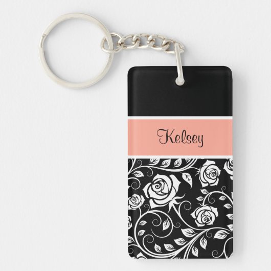 Mädchen-Monogramm-Schlüsselanhänger Schlüsselanhänger (Vorderseite)