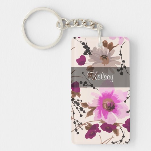 Mädchen-Monogramm-Schlüsselanhänger Schlüsselanhänger (Vorderseite)