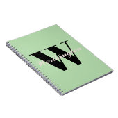Mädchen-Monogramm und Name pastellgrün Notizblock (Rechte Seite)