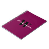 Mädchen-Monogramm und Name rosa kirschrot Notizblock (Linke Seite)