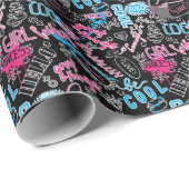 Mädchen Muster mit kalligrafischem Slogan, Herz, Geschenkpapier (Rolleneckpunkt)