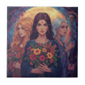 Mädchen Mutter Greisin Fliese (Vorderseite)