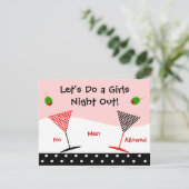 Mädchen-Nacht heraus Bachelorette Einladung (Stehend Vorderseite)
