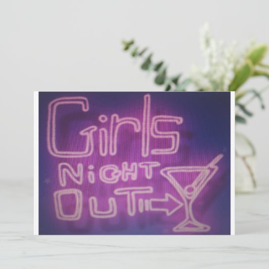 Mädchen Nachteinladung Einladung (Stehend Vorderseite)