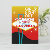 Mädchen-Nachtheraus Party in Las Vegas Einladung (Stehend Vorderseite)