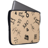Mädchen nahtlos Muster mit kalligrafischem Slogan, Laptopschutzhülle (Vorne Rechts)