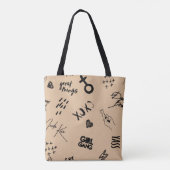 Mädchen nahtlos Muster mit kalligrafischem Slogan, Tasche (Rückseite)