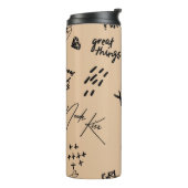 Mädchen nahtlos Muster mit kalligrafischem Slogan, Thermosbecher (Nach links gedreht)