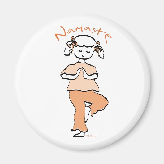 Mädchen Namaste Yoga Gear Magnet (Vorne)