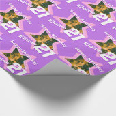 Mädchen Name 21. Fügen Sie Ihrem Foto lila Sternmu Geschenkpapier (Ecke)