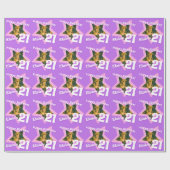 Mädchen Name 21. Fügen Sie Ihrem Foto lila Sternmu Geschenkpapier (Flach)