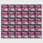 Mädchen Name 50. Geburtstag Foto pinkfarbene schwa Geschenkpapier (Flach)