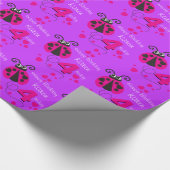 Mädchen Name age ladybug Geburtstag gemusterte Ver Geschenkpapier (Ecke)