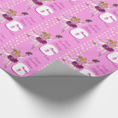 Mädchen Name Alter Ballerina Geburtstag gemusterte Geschenkpapier (Ecke)