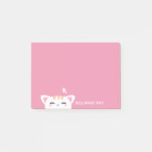 Mädchen Name Pastel Pink Niedlich Kitty Post-it Klebezettel (Vorderseite)