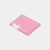 Mädchen Name Pastel Pink Niedlich Kitty Post-it Klebezettel (angewinkelt)