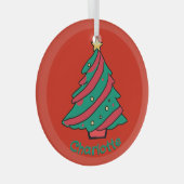 Mädchen Name Weihnachtsbaum Ornament Aus Glas (Vorderseite Rechts)