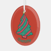 Mädchen Name Weihnachtsbaum Ornament Aus Glas (Vorderseite links)