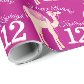 Mädchen Namen Alter Whimsy Kamel Geburtstagsmuster Geschenkpapier (Rolleneckpunkt)