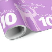 Mädchen Namen Alter Whimsy Kamel Geburtstagsmuster Geschenkpapier (Rolleneckpunkt)