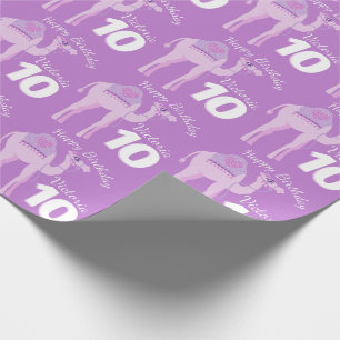 Mädchen Namen Alter Whimsy Kamel Geburtstagsmuster Geschenkpapier