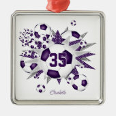 Mädchen nennen Fußballstars lila Ornament Aus Metall (Vorne)