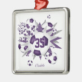 Mädchen nennen Fußballstars lila Ornament Aus Metall (Links)