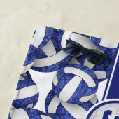 Mädchen nennen jersey Nummer blaue weiße Volleybal Strandtuch (Beispiel)