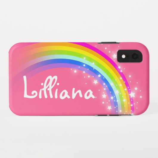 Mädchen nennen Regenbogen rosa farbig Case-Mate iPhone Hülle (Rückseite (Horizontal))