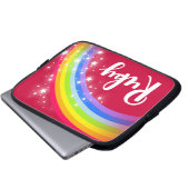 Mädchen nennen Regenbogenruine Rote Sterne Laptopschutzhülle (Vorne Knopf)