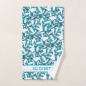 Mädchen nennen türkisfarbenes Volleyballmuster Badhandtuch Set (Handtuch)