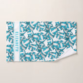 Mädchen nennen türkisfarbenes Volleyballmuster Badhandtuch Set (Handtuch)