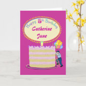 Mädchen Niedlich 8. Geburtstag Personalisiert Karte (Gelbe Blume)