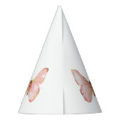 Mädchen Niedlich Blush Pink Butterfly 1. Geburtsta Partyhütchen (Rückseite)