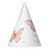 Mädchen Niedlich Blush Pink Butterfly 1. Geburtsta Partyhütchen (Links)