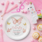 Mädchen Niedlich Blush Pink Butterfly Baby Dusche  Pappteller (Party)
