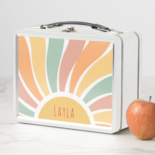 Mädchen Niedlich Boho Pastel Rainbow Kinder Metall Brotdose (Beispiel)