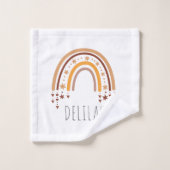 Mädchen Niedlich Boho Regenbogenmuster Personalisi Badhandtuch Set (Waschlappen)