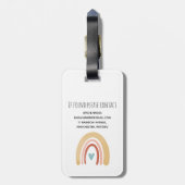 Mädchen Niedlich Boho Wasserfarbe Regenbogen und N Gepäckanhänger (Rückseite vertikal)