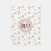 Mädchen Niedlich Boho Wasserfarbe Regenbogenmuster Fleecedecke (Vorderseite)