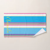 Mädchen Niedlich Cursive Pastel Rainbow Color Patt Badhandtuch Set (Handtuch)