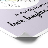 Mädchen Niedlich Doodle Unicorn Name Kinderzimmer Poster (Ecke)