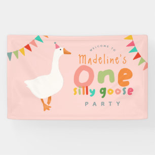 Mädchen Niedlich Eine Alberne Gans 1. Geburtstag W Banner