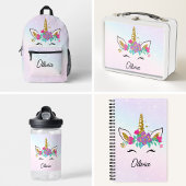 Mädchen Niedlich Einhorn und Wasserfarben Rainbow Notizblock