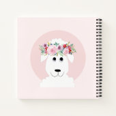 Mädchen Niedlich Lamm Aquarell Blume und Name Notizblock (Rückseite)